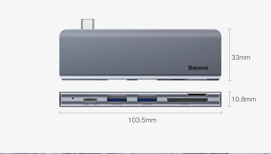 Baseus USB C концентратор 3,0 Для Macbook Pro Surface HDMI Thunderbolt 3 адаптер питания мульти USB 3,0 USB-C type C концентратор для huawei Matebook