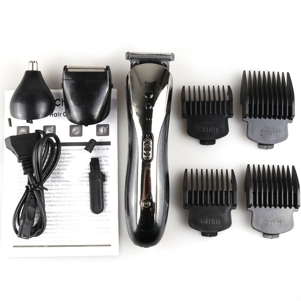KEMEI все в 1 перезаряжаемая машинка для стрижки волос для мужчин водонепроницаемая электрическая Беспроводная Бритва Борода Нос ушной триммер для волос