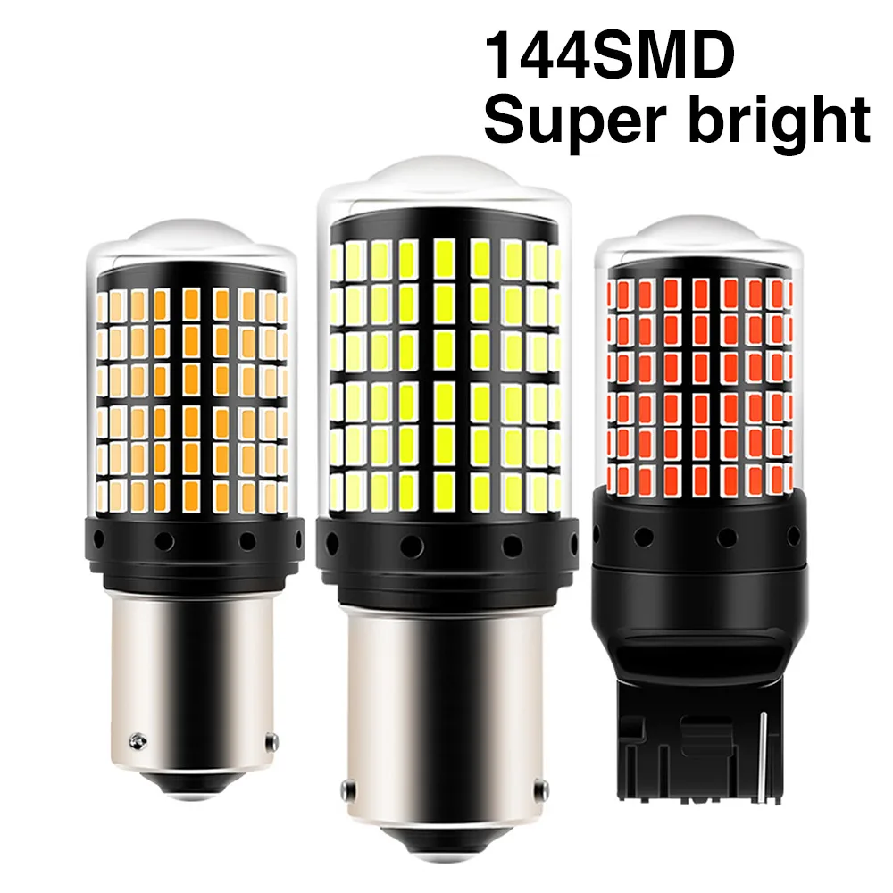 

1PCS CanBus S25 1156 BA15S P21w BAU15S PY21w T20 7440 W21W LED Bulbs 3014 144smd Error Free car Turn Signal Lights Brake lamp