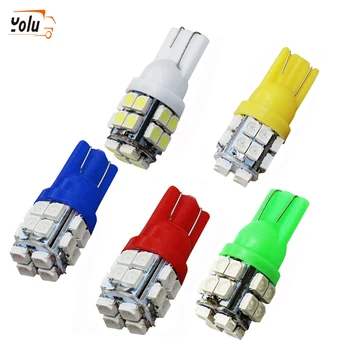 

YOLU T10 Car LED Bulb 20SMD 1210 Side Marker Lights Map Turn Signal Lamps W5W 2835 1210 168 194 Car Wedge Lamp Bulbs