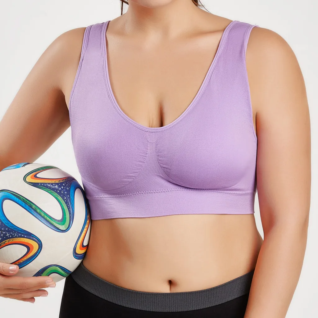 

Women Pure Color Plus Size Ultra-thin Large Bra Sports Bra Full Bra Cup Tops Vest Fashion Clothes Tube Top ropa mujer