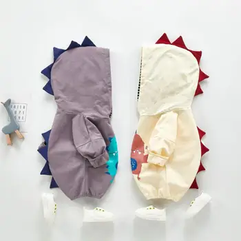 

2020 New Funny Autumn Dinosaur Cute Bodysuit Baby Girl Clothes Dinosaur Print Baby Boy Hooded Jumpsuit Newborn Baby Onesie