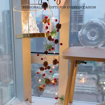 

20 LED Pine Needle Pinecone Berry Decorative String Lights Xmas Tree Decoration for LED