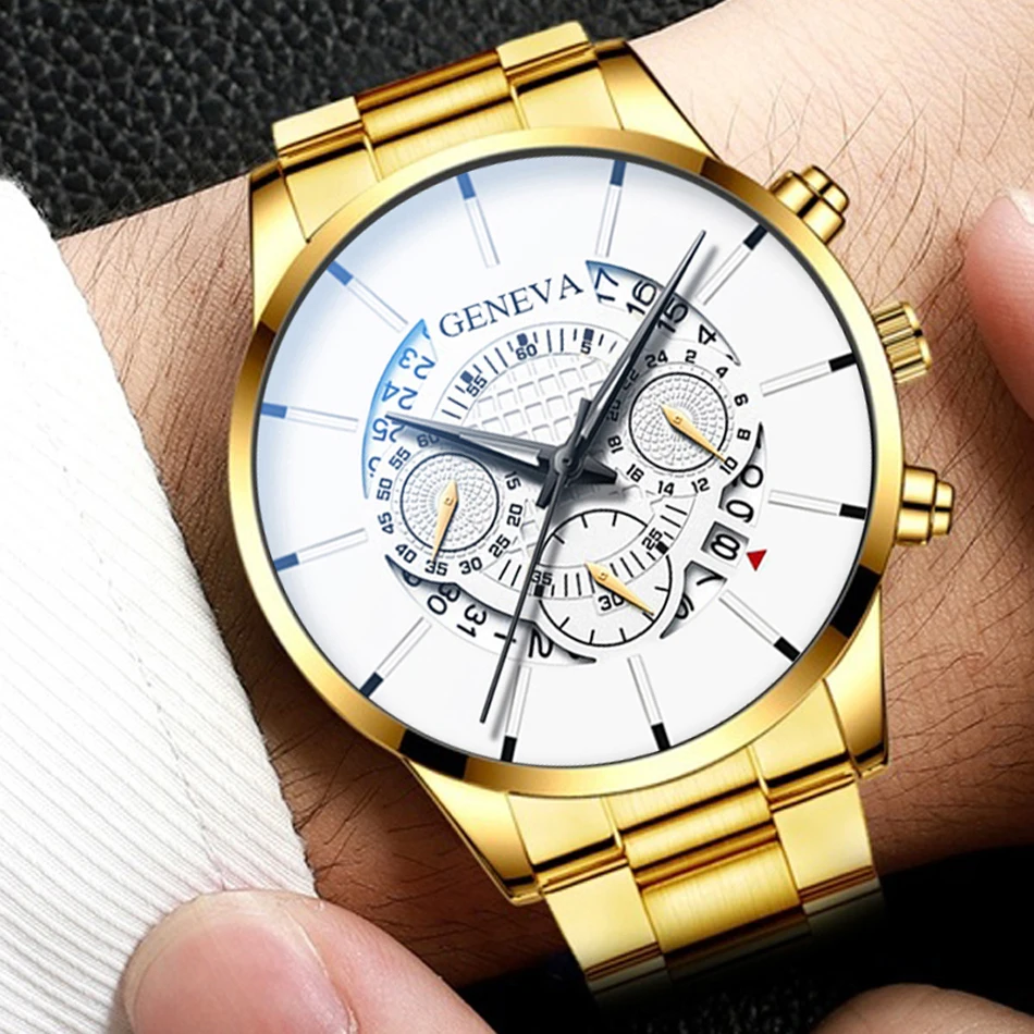 reloj hombre 2022 Men's Fashion Business Watches Men Casual Calendar Clock Male Stainless Steel Quartz Watch relogio masculino