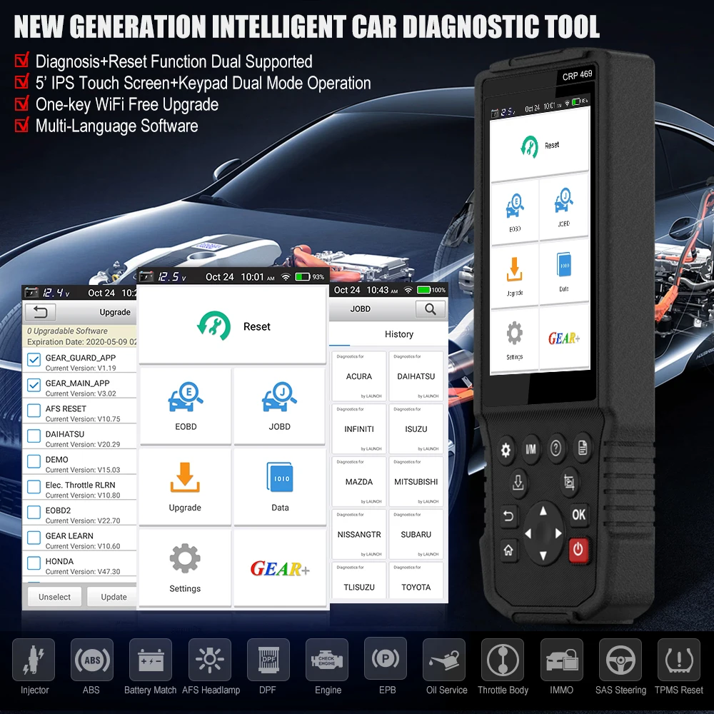 US $187.95 Launch CRP469 WIFI OBD2 Car Automotive Scanner Diagnostic Tool ABS EPB DPF TPMS Reset OBD 2 Auto Code Reader OBD2 Scanner