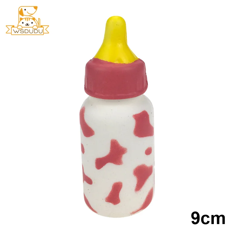 milk bottle Pink Милый мультфильм Мягкое Животное Squeeze медленно поднимающаяся большая панда какашка кролик Мопс Собака Фрукты Бутылка для взрослых Анти Стресс мягкие игрушки подарки - Цвет: milk bottle Pink