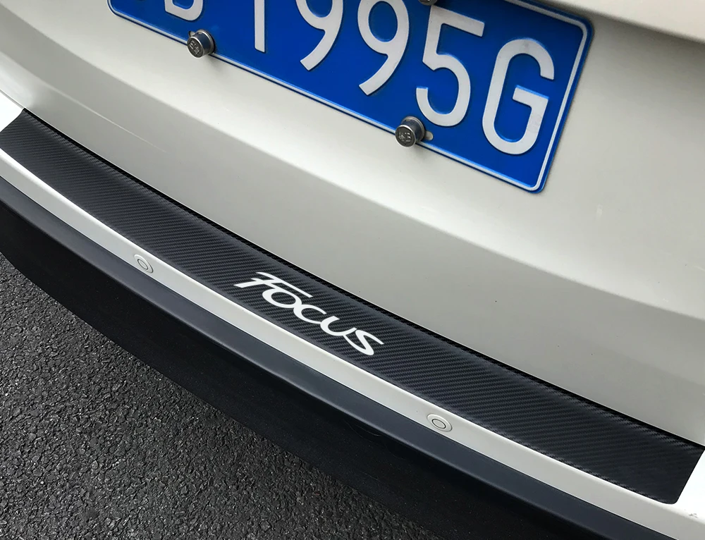 Для Ford Focus 2 3 1 MK2 MK3 MK1 наклейки из углеродного волокна на задний бампер автомобиля анти-царапина крышка авто багажник протектор Аксессуары