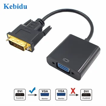 

KEBIDU DVI Male to VGA Female Adapter Full HD 1080P DVI-D to VGA Adapter 24+1 25Pin to 15Pin Cable Converter for PC Computer