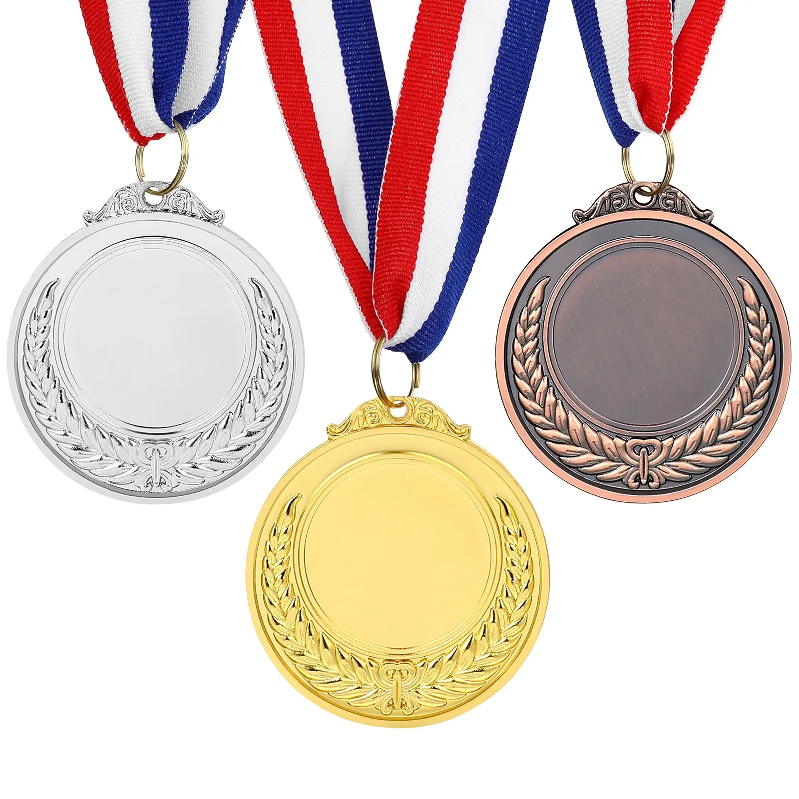 medallas de oro plata y bronce para deportes competiciones o regalos de fiesta Juego de 3 medallas para premios