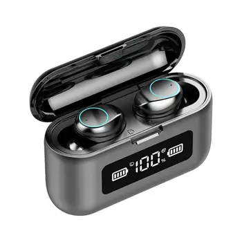 

F9 TWS Bluetooth 5.0 Wireless Earphones Light Carving LED Digital Screen Touch Control HIFI Stereo Sound Earbuds for IOS Android