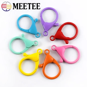 

Meetee 30pcs 35mm Lobster Buckle Colorful Key Ring Spring Hook Dog Collar Buckles KeyChain Handbag Pendant Decoration BF281