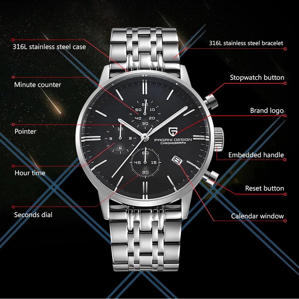 Mens Watches Top Brand Luxury Waterproof 30M Genuine Leather Sport Military Quartz Watches Men Cloc