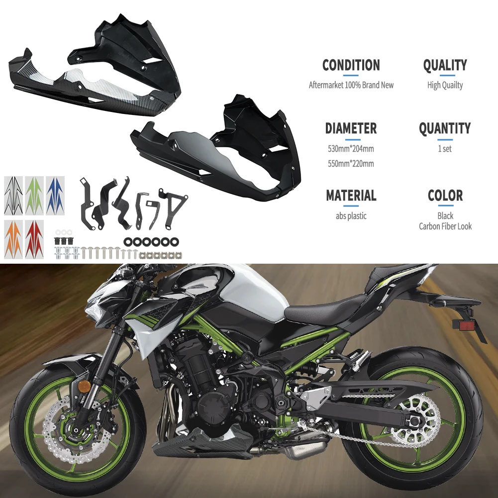 Für kawasaki z900 2020-2024 z Bauch pfanne Motorrad zubehör Bellypan Motors poiler untere Verkleidung Karosserie rahmen Panel Carbon