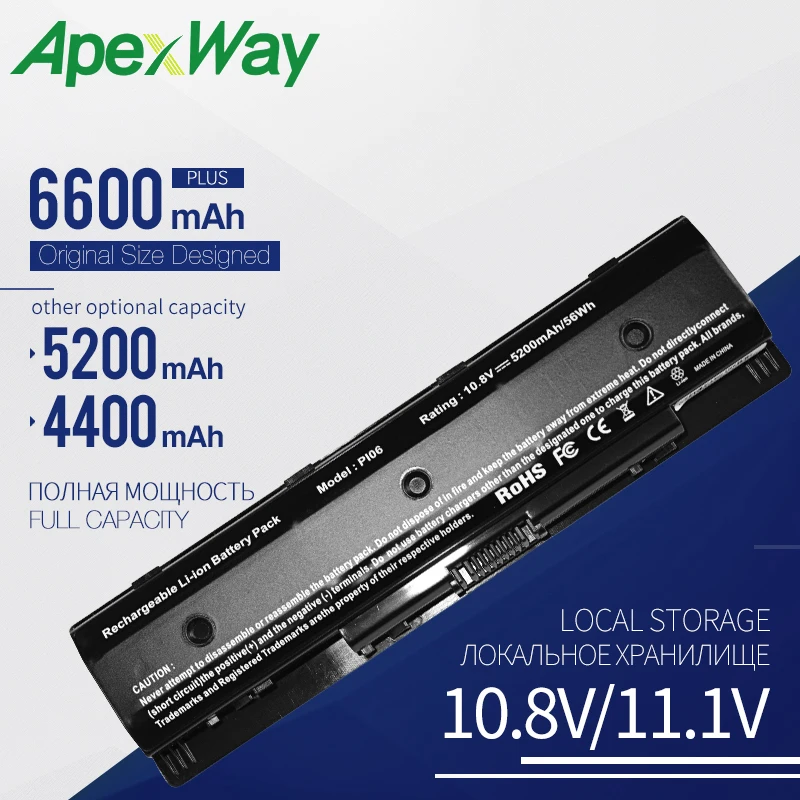 

Apexway Laptop Battery For HP Envy 14t 14z 15 15t 15z 17 17t M HSTNN-LB4N LB4O HSTNN-YB4N HSTNN-YB4O P106 PI06 PI09