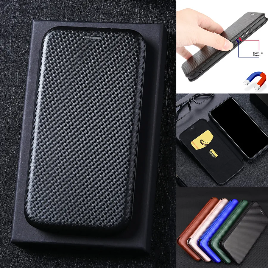 Магнитный чехол-книжка из углеродного волокна для Huawei P40 P30 Pro P Smart Z S Y8p Y5p Y6p 2020 Y6 Y5