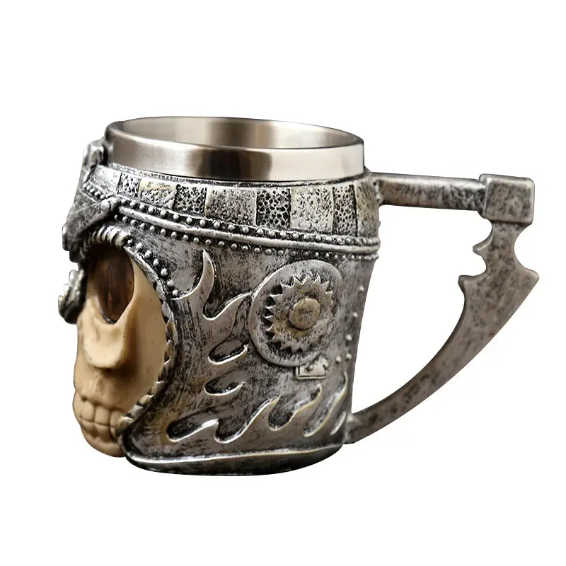 Omife Creative Skull Mug Game Of Thrones 3D Beer Cups Viking Anime Wine Tumbler Cartoon Coffee Cup Halloween Mugs Gift Drinkware - Цвет: Large-eyed skeleton