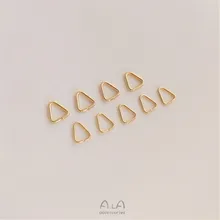 

14K gold bag color triangular clip buckle triangular open ring manual DIY jewelry accessories earrings hairpin material