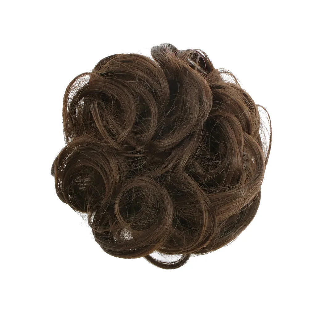 E Наращивание волос Scrunchie новейшая мода для женщин девочек кудрявые грязные пучки волос кусок Updo покрытие поддельные настоящие как человеческие Лидер продаж# L10 - Цвет: E