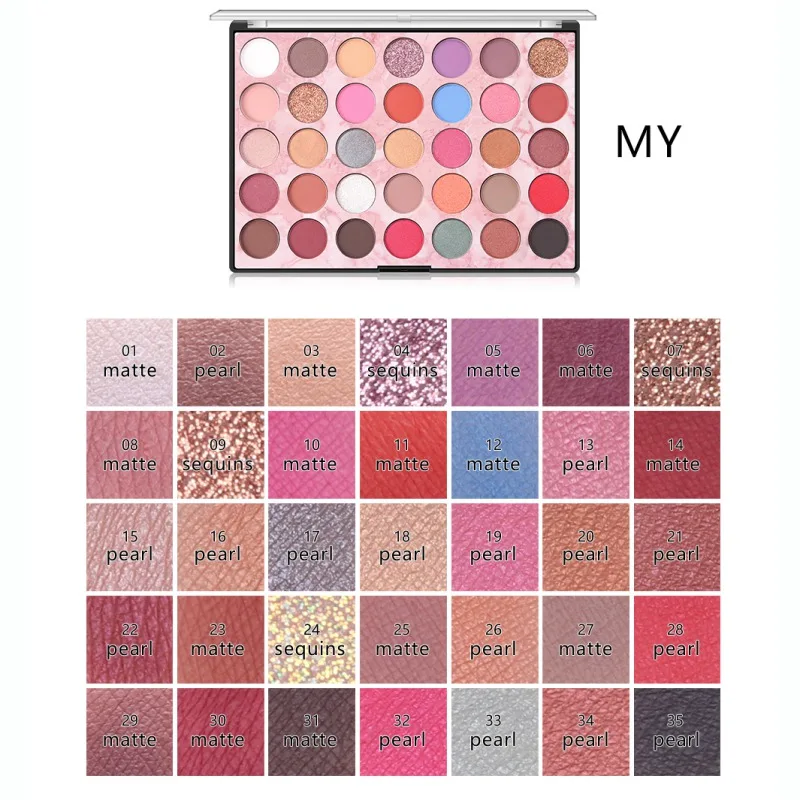 35 Colors Eyeshadow Palette Long-lasting Waterproof Smudge-proof Matte Shimmer Eye Shadow