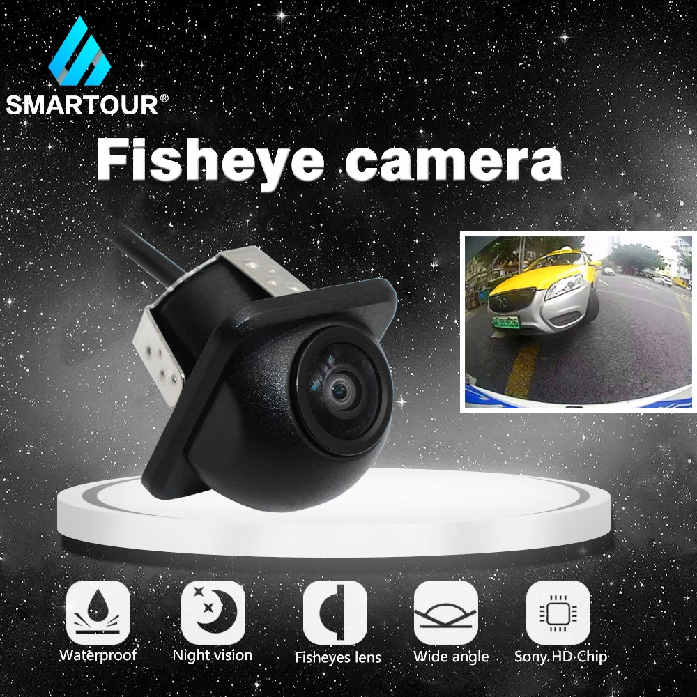 Smartour caméra de recul de voiture 170 degrés HD vision nocturne vue arrière automatique Fishey vue de face caméra pour caméra universelle|Véhicule Caméra| | -