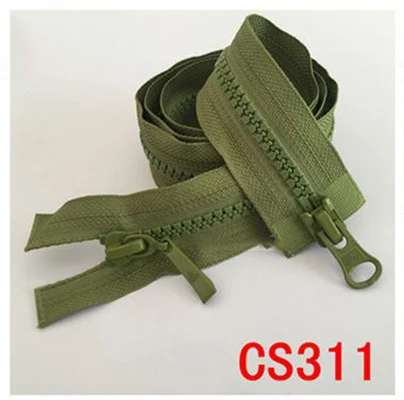 Army green Meetee 5 шт. 80 см 5# Многоцветный резиновый двойной открытый хвост молния Сделай Сам пуховик Домашний текстиль Одежда ручная вышивка двойная голова молния - Цвет: Army green