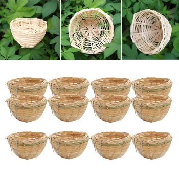 

12x Finch Canary Nest Pan For Cages With Hooks Pet Bird Rest Nest Breeding