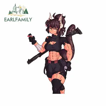 

EARLFAMILY 13cm x 9.1cm For Anime Creative Car Sticker Car Door Protector Decal Sunscreen Vinyl Material Waterproof Decoration
