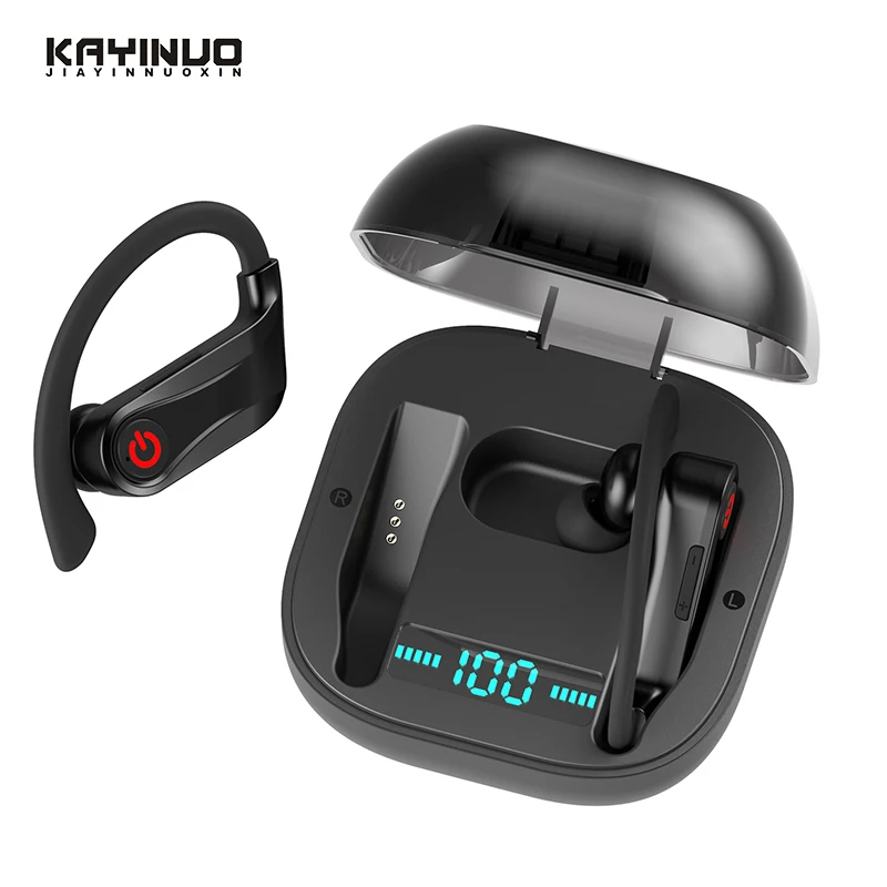 

KAYINUO TWS ear hook stereo sound bluetooth earphone 5.0 for sport bluetooth headset with mic waterproof 950mAh Charging Case