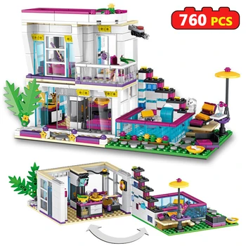 

Friends Series Building Blocks Pop Star Livi's House Bricks Figures Toys Compatible Lepining Girls 760pcs