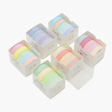 Bandes Décoratives Autocollants à Motif de Arc en Ciel, 5 Pièces par Lot, Article pour Scrapbooking, Bricolage, Artisanat, Planificateur, Cartes, Journaux, Papier de Masquage