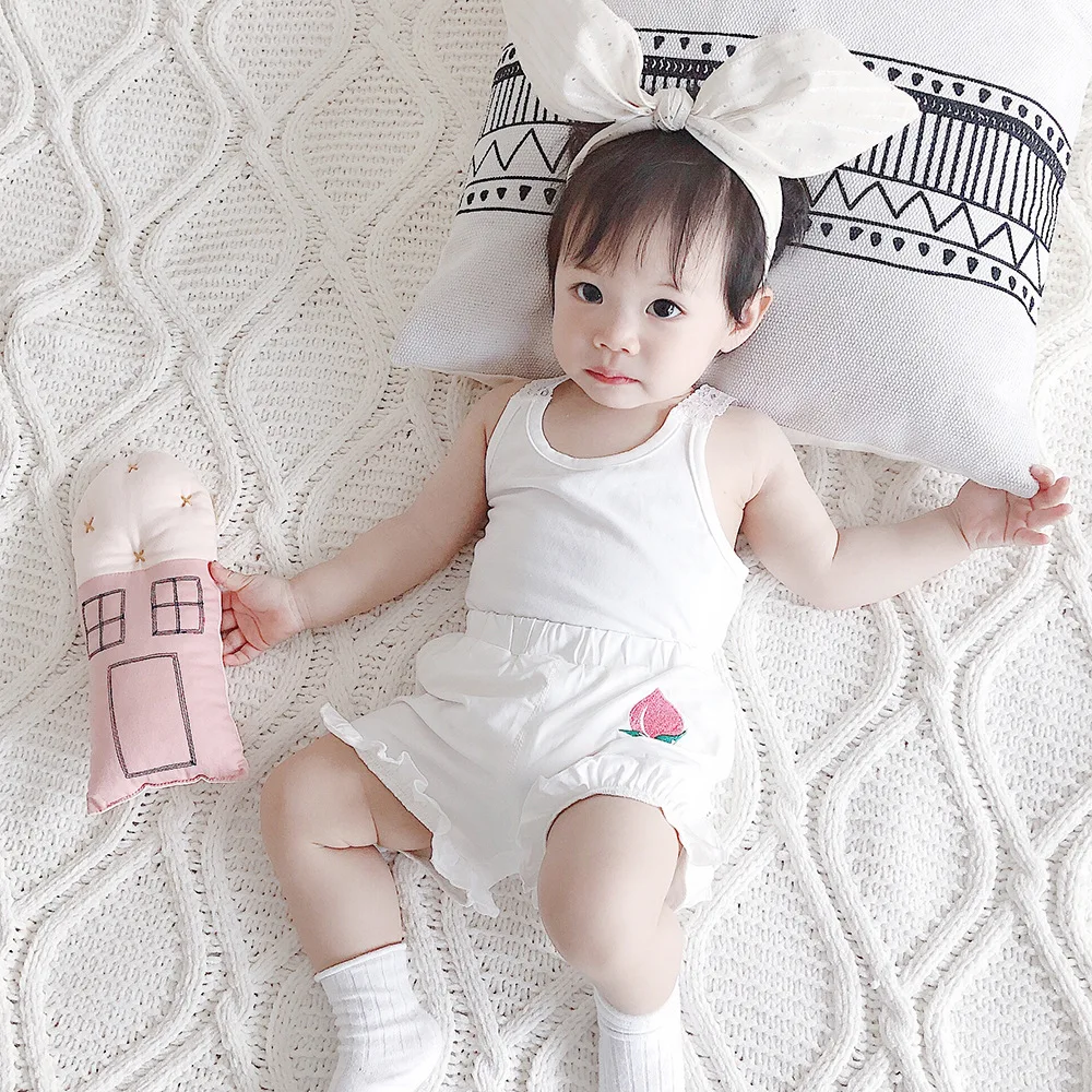 

The More Has Dress Summer Baby Candy-Colored Fruit Printed Shorts Flounced Fruit Embroidered Baby Pants