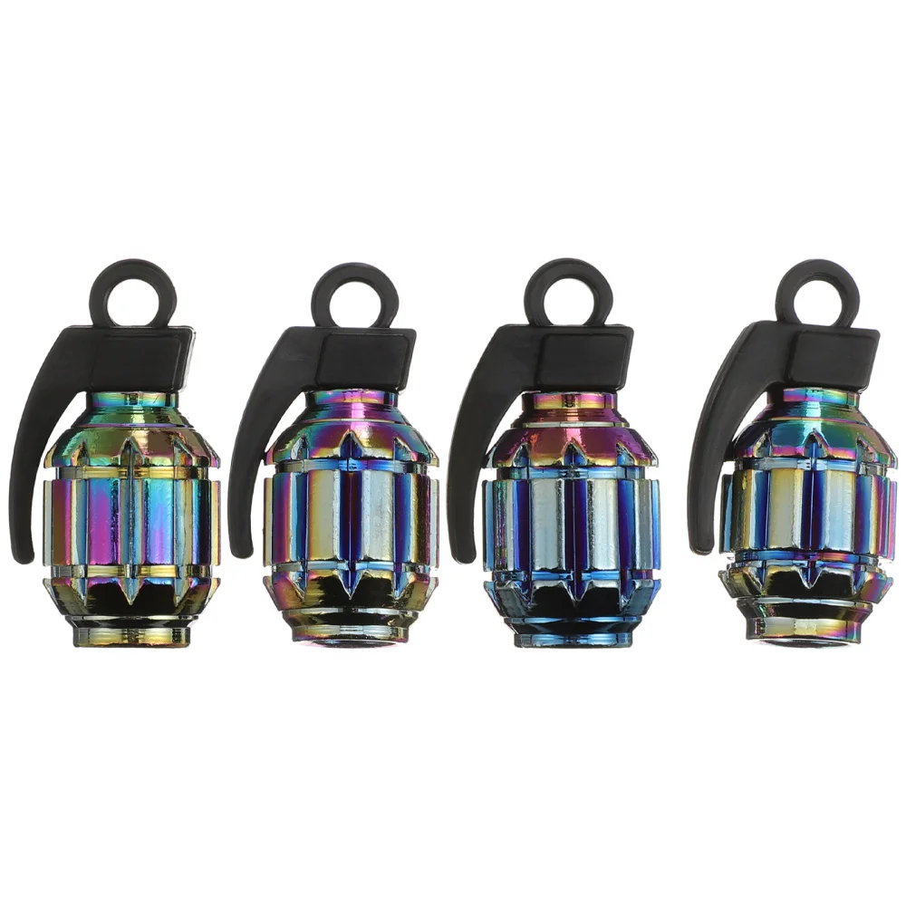 4 Pcs Car Nozzle Caps Stainless Steel Air Nozzle Caps Car Tire Dust