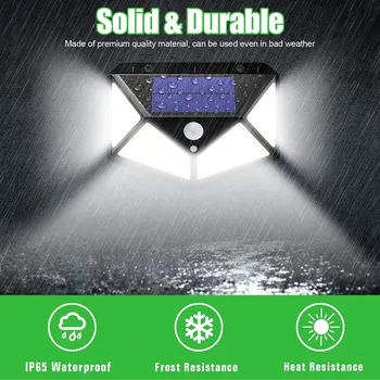 

100 LED Solar Power Light Outdoor Wireless Motion Sensor Wall Yard Garden Outdoor Light Solar Light Walkway Lights