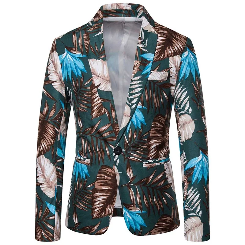 Folk-custom Leaves Men Blazer Harajuku Casual Slim Fit Jackets Men Party Wedding Banquet Blazer Fashion One Button Folk-custom Leaves Men Blazer Harajuku Casual Slim Fit Jackets Men Party Wedding Banquet Blazer Fashion One Button