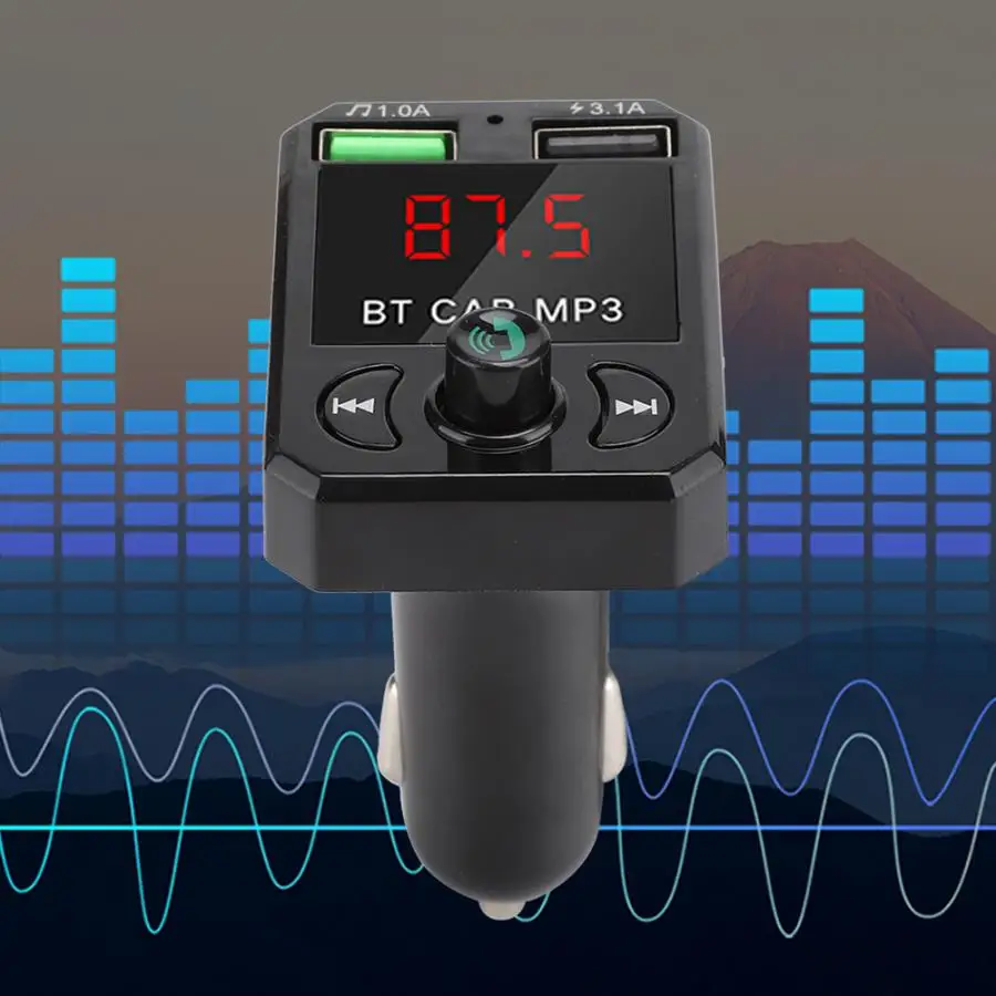 Мини-прикуриватель Автомобильный MP3 с умным Bluetooth чипом громкой связи двойной USB быстрая зарядка Bluetooth Автомобильный MP3