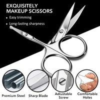 1Pcs Professional Nail Scissor Manicure for Nails Eyebrow Nose Eyelash Cuticle Scissors Curved Pedicure Makeup Tools 2