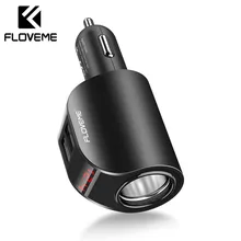 FLOVEME автомобильное зарядное устройство с двумя usb-портами, цифровой дисплей, слот для автомобильного прикуривателя, зарядное устройство 5 в 3,1 А, быстрое зарядное устройство для iPhone, адаптер huawei