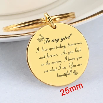 

Valentines Stainless Steel Keychain To My Girl Gift I Love You Today Tomorrow And Forever Lovers' Prattle Accessories