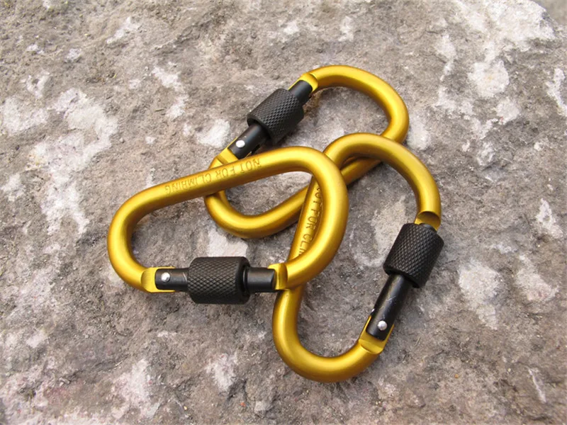 8CM Bold Carabiner Aluminum Alloy Carbine D-Ring Carbines Hanging Buckle Metal Backpack Buckle With Lock (25)
