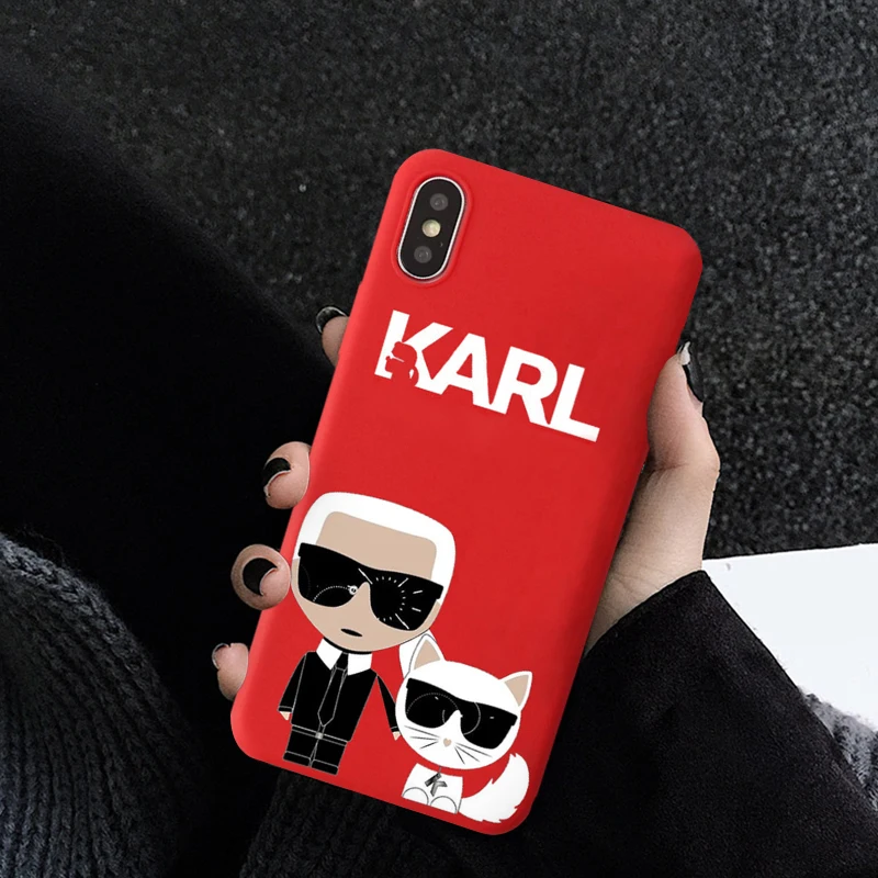 

JAMULAR Fashion Karl Fitted Case For iPhone 7 11 Pro XS MAX X XR 6 6s 8 Plus Funny TPU Soft Silicone Phone Cover Matte Bag Coque