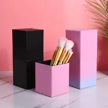 Carré en cuir maquillage porte-brosse voyage haute capacité Gradation système Double fermoir stylos cosmétiques organisateur de stockage tasse