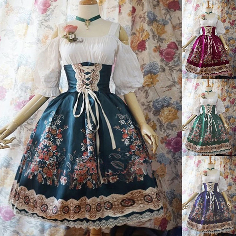 Платье Лолиты, викторианское средневековое Ретро Кружевное фиолетовое платье, женское платье горничной, готическое платье для девочек, Дворцовый костюм, большие размеры 5xl