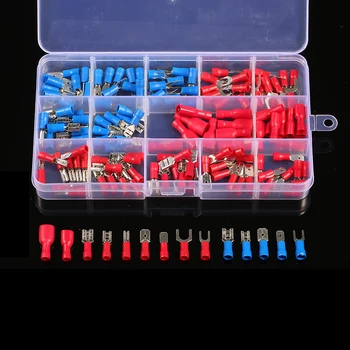 

New 140Pcs/Box Assorted Insulated Terminals Crimp Electrical Wire Cable Connector Kit Spade Set with Storage Box