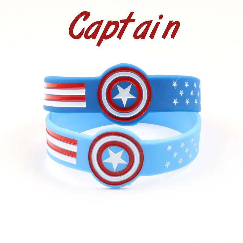 1 шт. силиконовый браслет Captain America китайский синий и светло-голубой Marvel comic hero