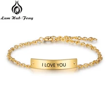 Индивидуальный именной браслет для женщин, золотой цвет, Браслет-Шарм, сделай сам, браслет, настраиваемый на заказ, ювелирный подарок(Lam Hub Fong