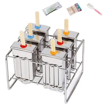 

Stainless Steel DIY Lolly Bar Stick Holder,Freezer Fruit Ice Cream Maker Mold,Safe Easy Clean Ice Cube Molds - Silver 3
