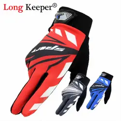 Длинные перчатки для велоспорта, полный палец, сенсорный экран, мужские и женские перчатки «MTB», дышащие летние варежки, противоскользящие