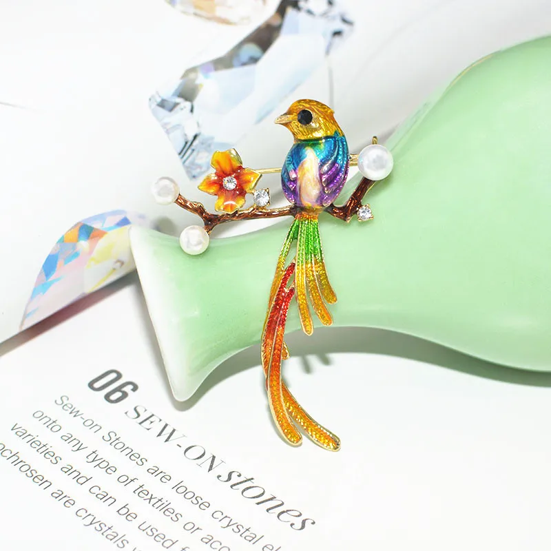 DoreenBeads красочная заколка броши птица животное цветок многоцветный искусственный