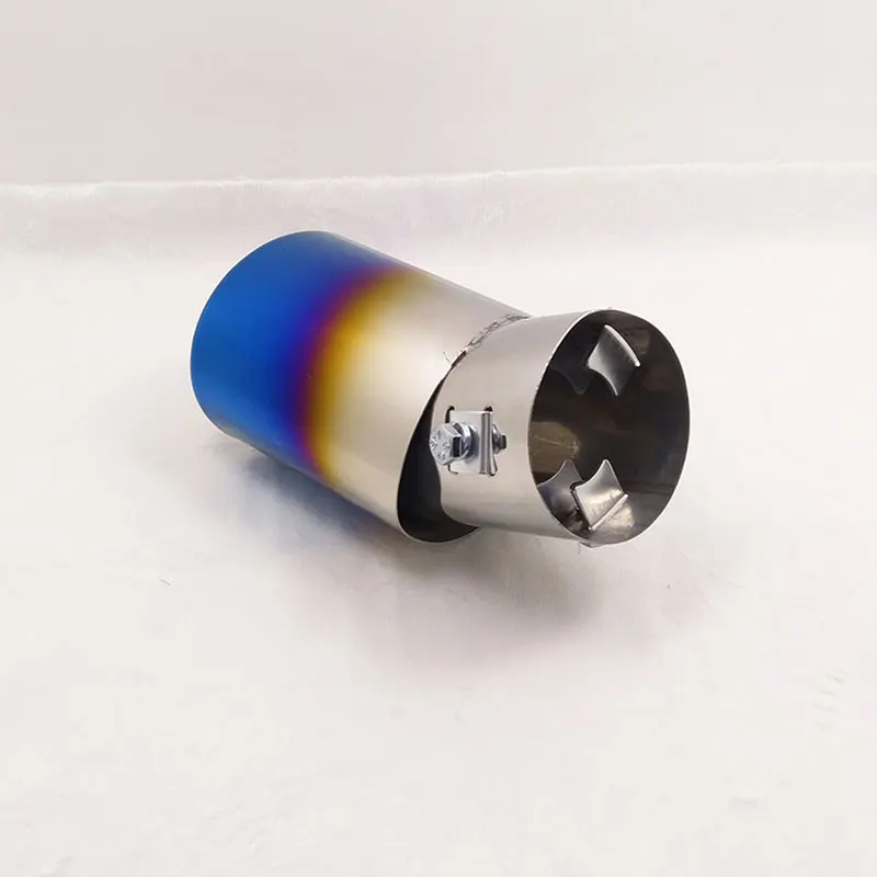 Car Vehicle Curved Tail Throat Rear Round Exhaust Pipe Muffler Tip Universal