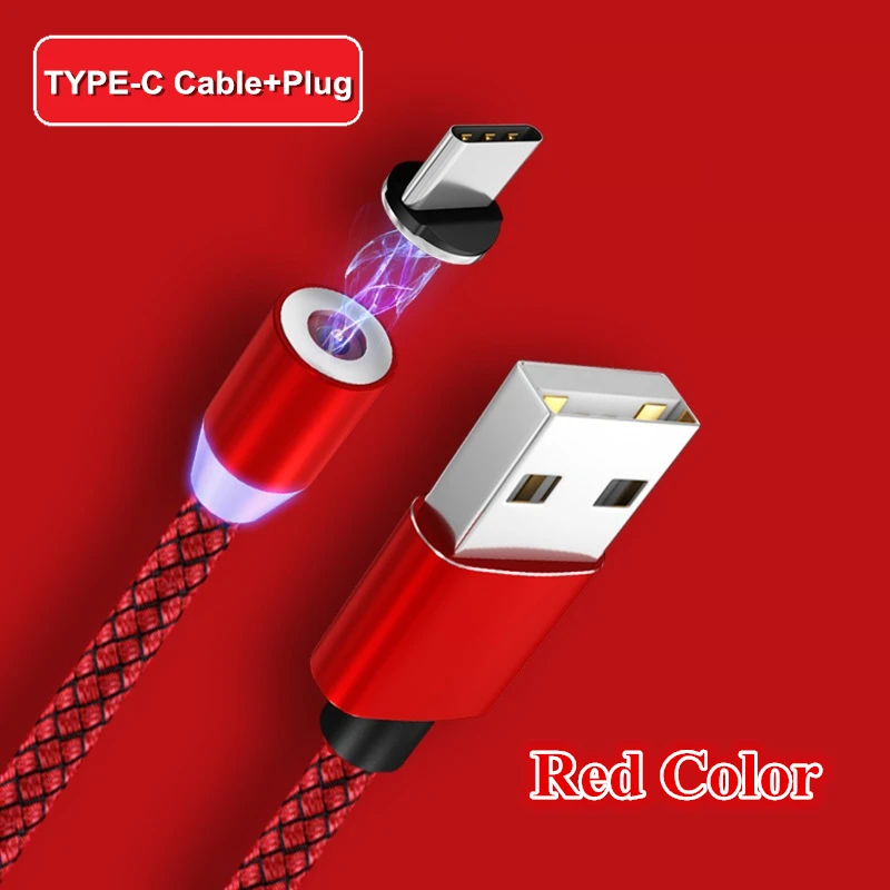 Магнитный мини USB кабель-удлинитель для быстрой зарядки для Iphone TYPE-C Micro USB Android IOS линия передачи данных для Xiaomi ps4 магнитный разъем - Цвет: Red for TYPE C